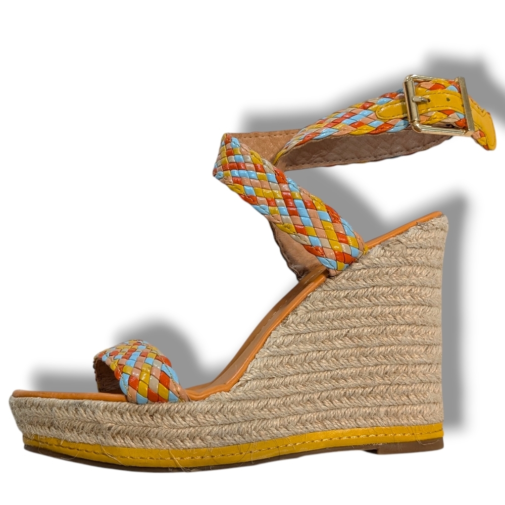 Like New Madden Girl Narla Woven Platform Wedge Sandals, Size 7.5 - Picture 4 of 8